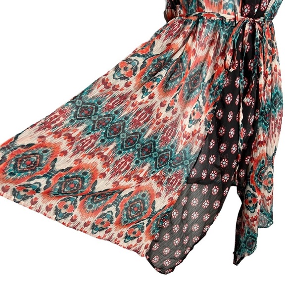 Xhilaration Boho Print Semi Sheer Sleeveless Tie Waist Duster - Picture 6 of 9